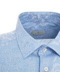 Camicia in cotone con motivo paisley #blu