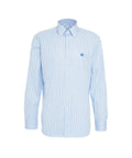 Camicia a righe con logo ricamato #blu