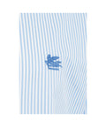 Camicia a righe con logo ricamato #blu