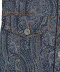 Giacca in denim con motivo paisley #blu