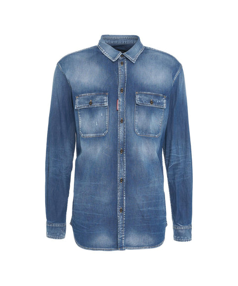 Camicia in denim 'Dan' #blu