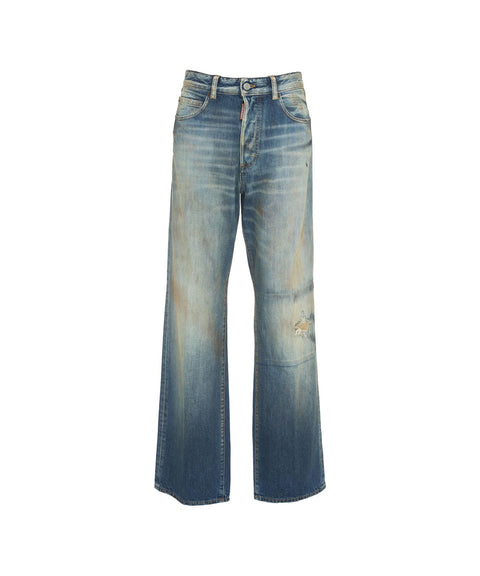 Wide leg jeans dirty 'San Diego' #blu