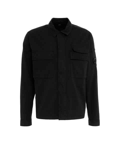 Overshirt in gabardine #nero