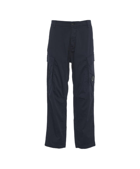 Pantaloni cargo con patch logo #blu