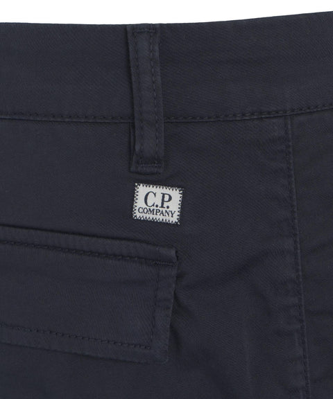 Pantaloni cargo con patch logo #blu