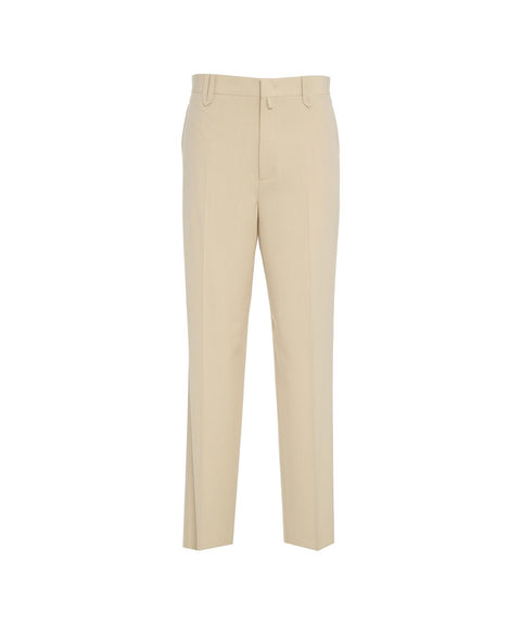 Pantaloni loose fit in misto lana #beige