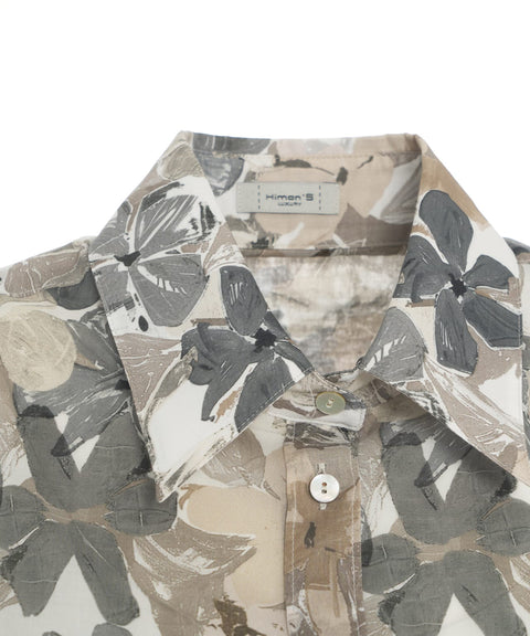 Camicia con motivo floreale #grigio