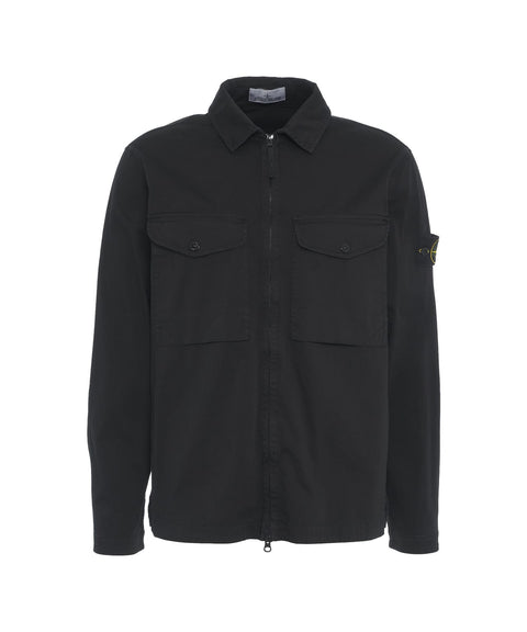 Overshirt con zip #nero