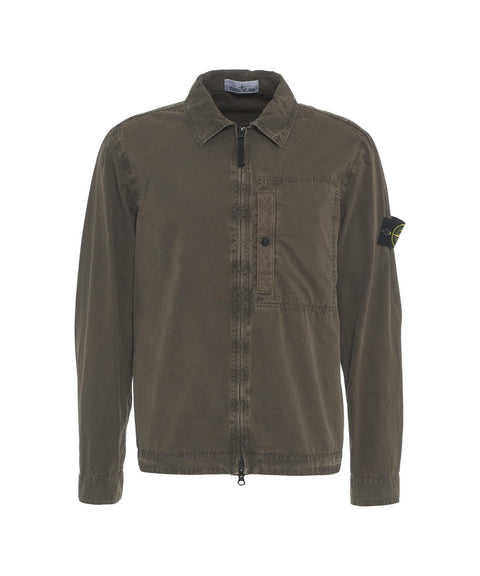 Overshirt in cotone #marrone