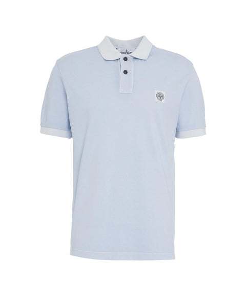 Polo con logo #blu