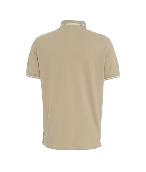 Polo con dettaglio logo #beige