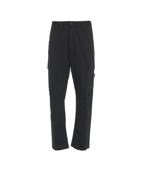 Pantaloni cargo con logo staccabile #nero