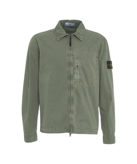 Overshirt in cotone #verde