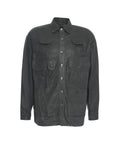 Overshirt in pelle #nero