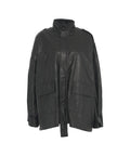 Giacca oversize in pelle #nero