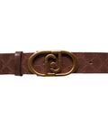 Cintura in pelle con monogramma #marrone