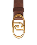 Cintura in pelle con monogramma #marrone