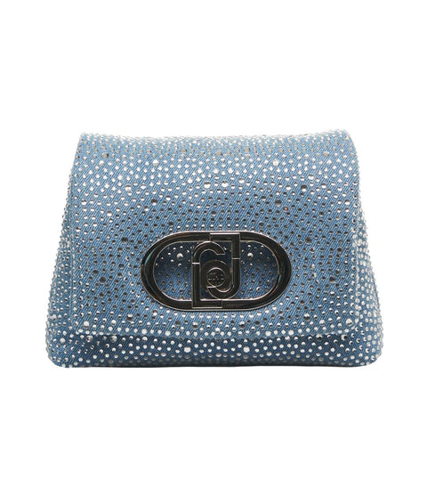 Borsa a tracolla con strass 'LaPuffy' #blu