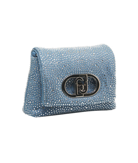 Borsa a tracolla con strass 'LaPuffy' #blu