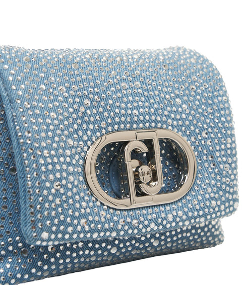 Borsa a tracolla con strass 'LaPuffy' #blu