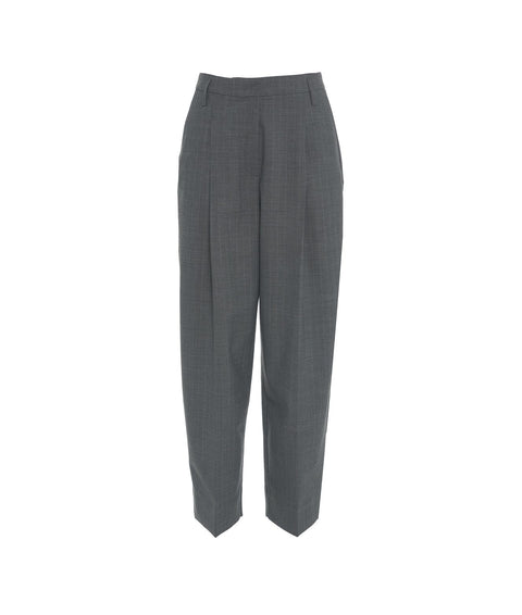 Pantaloni plissettati con gessato 'Carla' #grigio