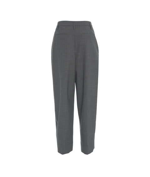 Pantaloni plissettati con gessato 'Carla' #grigio