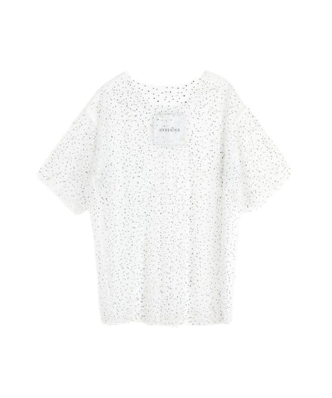 T-shirt con strass e perle 'Texas' #bianco