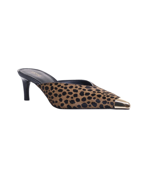 Sabot con stampa animalier 'Kasia' #marrone