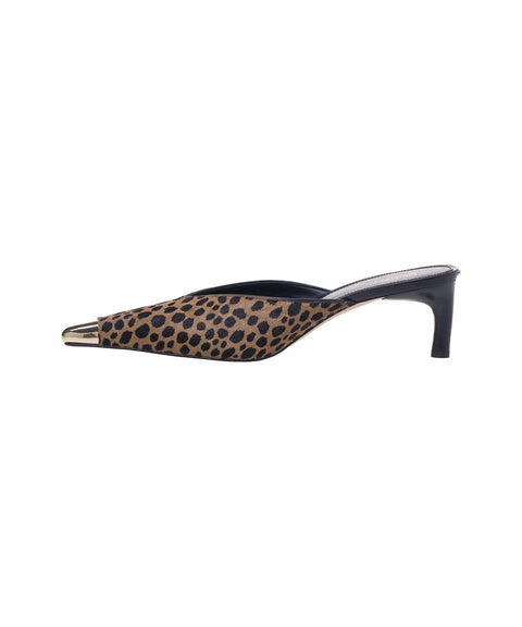 Sabot con stampa animalier 'Kasia' #marrone