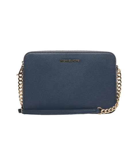 Borsa a tracolla in pelle 'Jet Set' #blu