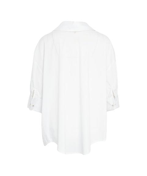 Camicia oversize in popeline #bianco