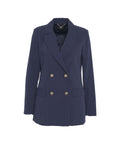 Blazer monopetto gessato #blu