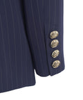 Blazer monopetto gessato #blu