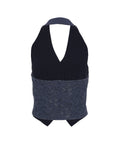 Gilet con inserto in pizzo #blu