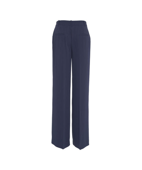 Pantaloni a gamba larga gessato #blu