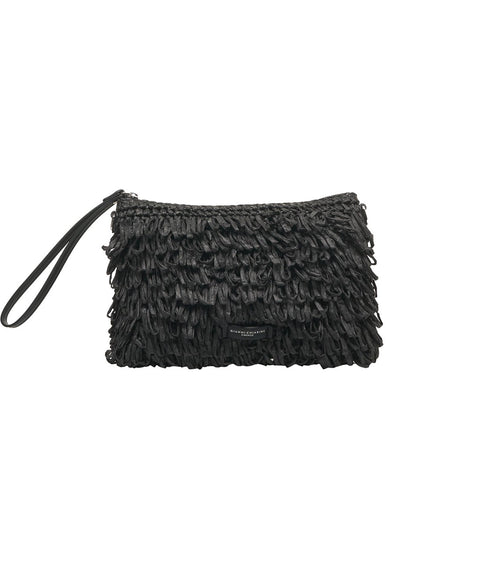 Pochette in rafia 'Marcella' #nero