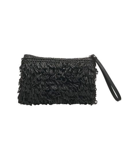 Pochette in rafia 'Marcella' #nero