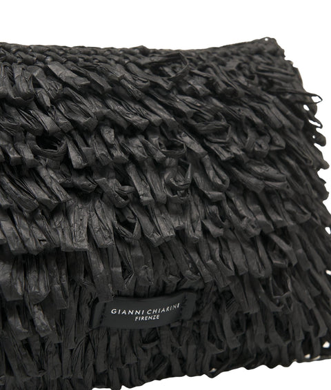 Pochette in rafia 'Marcella' #nero