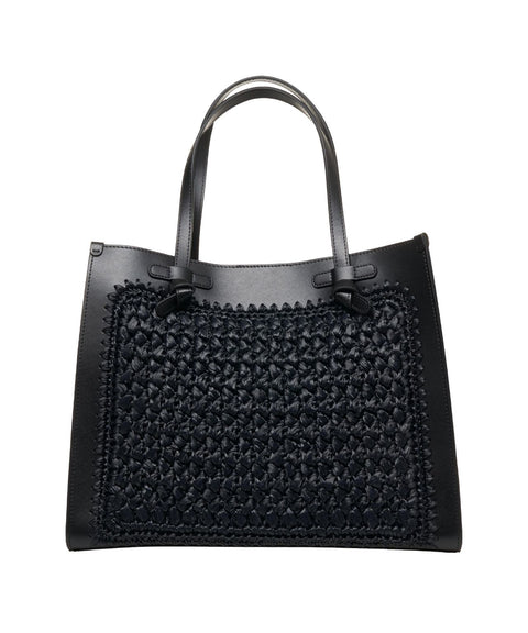 Shopper in rafia 'Marcella' #nero