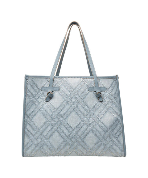 Shopper in tessuto jacquard 'Marcella' #blu