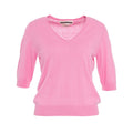 T-shirt con scollo a V #rosa