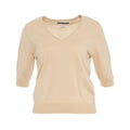 T-shirt con scollo a V #beige