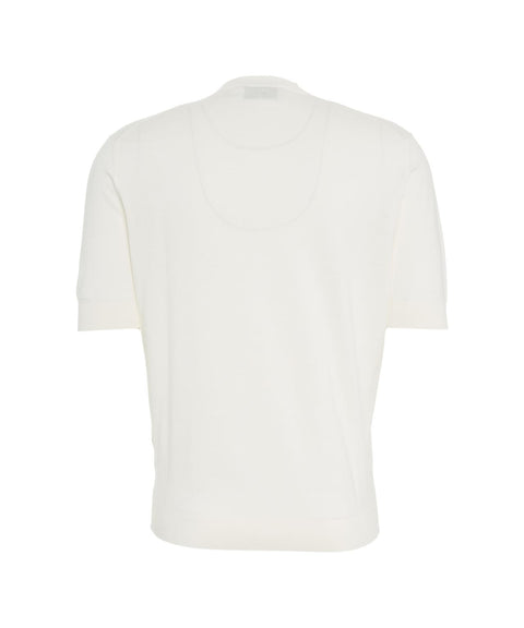 T-shirt a maglia #bianco