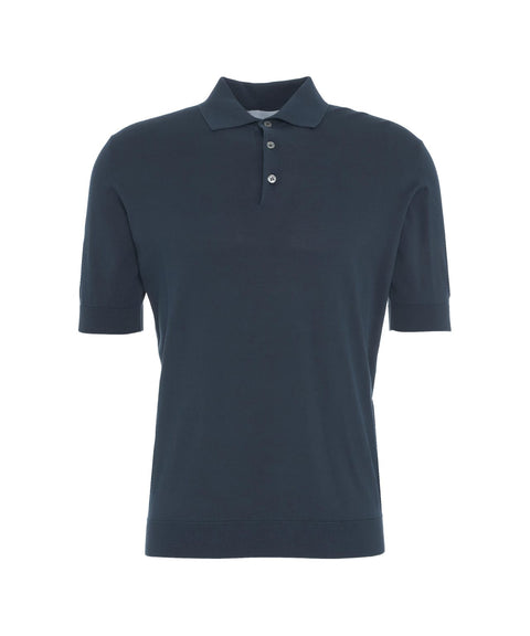 Polo in cotone #blu