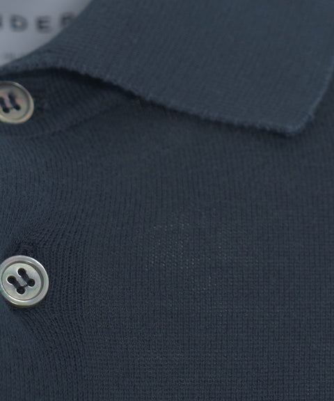 Polo in cotone #blu