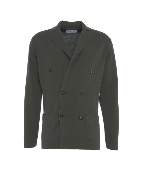 Blazer doppiopetto in maglia #verde