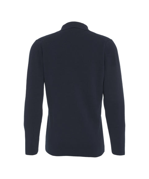 Blazer doppiopetto in maglia #blu