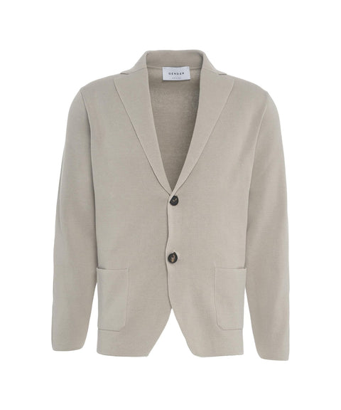 Blazer monopetto in maglia #grigio