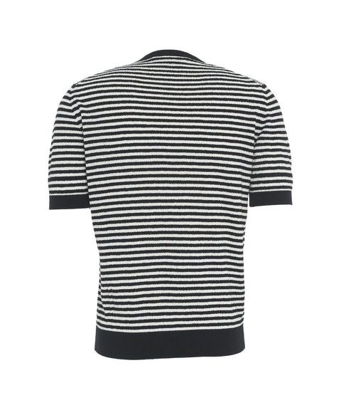 T-shirt a righe in maglia #nero