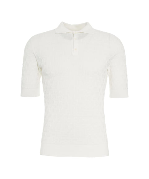 Poloshirt con struttura #bianco